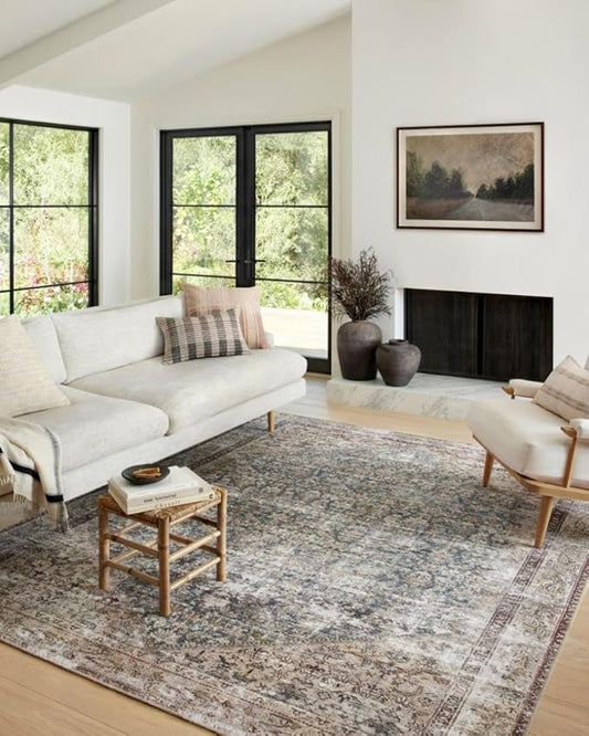 Loloi Amber Lewis Georgie Collection GER-04 Teal/Antique 2'-3" x 3'-9", .19" Pile Height, Accent Rug