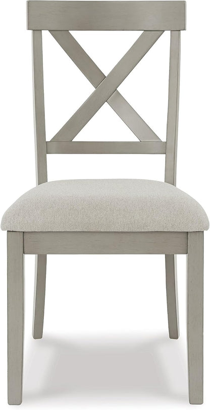 Signature Design by Ashley Parellen Modern Farmhouse Upholstered Dining Chair, Set of 2, Gray