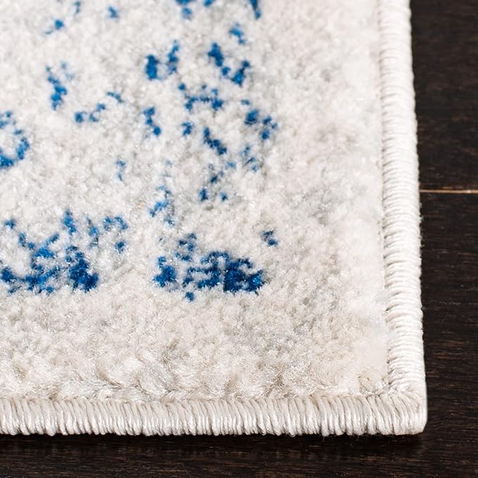 SAFAVIEH Evoke Collection 3' x 5' Ivory / Navy EVK256N Oriental Distressed Non-Shedding Living Room Bedroom Accent Rug