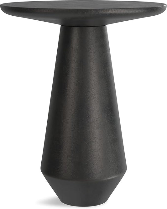 SIMPLIHOME Gloria Metal Side Table - 16 inch Wide Solid Metal Round Cast Aluminum Accent Table in Graphite, Contemporary End Table for Living Room with Powder-Coated Finish, Assembled