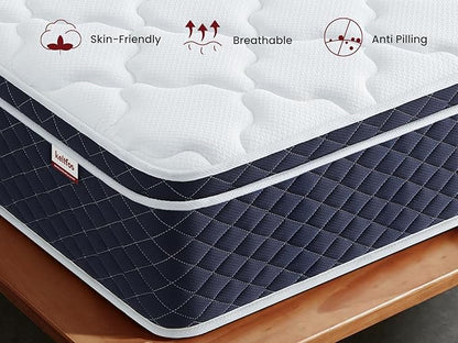 Twin XL Mattress 12 Inch, Hybrid Memory Foam Mattress in a Box, Medium Firm Feel with Motion Isolating, CertiPUR-US® Certified Foam, 100-Night Trial, Personalized Support & Pressure Relief