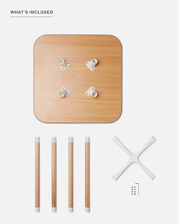 Lalo The Play Kit - Kids Table & Chairs Set with Sustainably Sourced Wood Table & 2 Non-Toxic Bucket Seat Chairs - Safe & Comfortable - Natural/Coconut