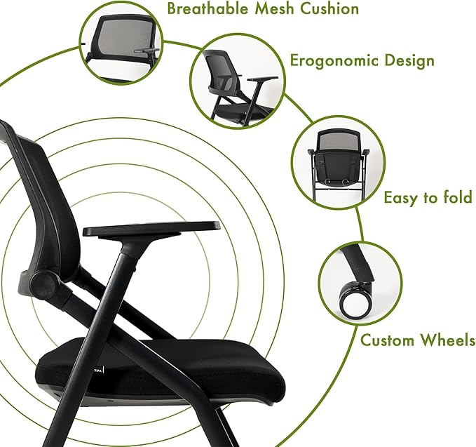 20 Pack Folding Chairs Capacity Portable Nesting Commercial Seat for School Events Office Picnic Kitchen Conference Waiting Training Room