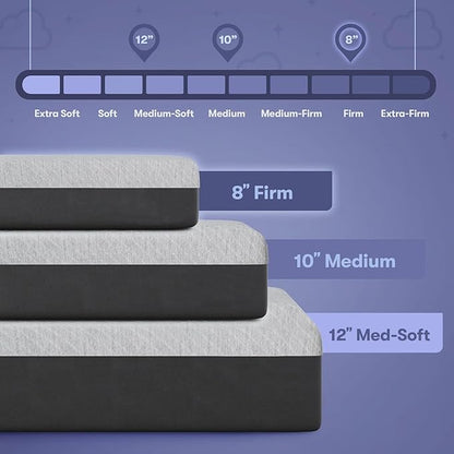 Celestial Sleep Gel Memory Foam Mattress in a Box, Made in The USA, CertiPUR-US® Certified Foam, Oeko-Tex, and Fiberglass-Free Certified Bed, 10 inch Medium - Twin