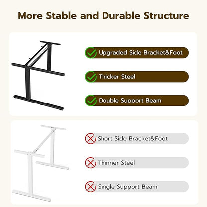 59 Inch L Shaped Standing Desk Adjustable Height, Electric Corner Standing Desk, Sit Stand Computer Table with Reversiable Splice Board,White