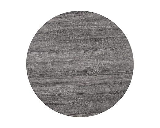Signature Design by Ashley Centiar Mid Century Round Dining Room Table with Metal Legs, Gray & Black