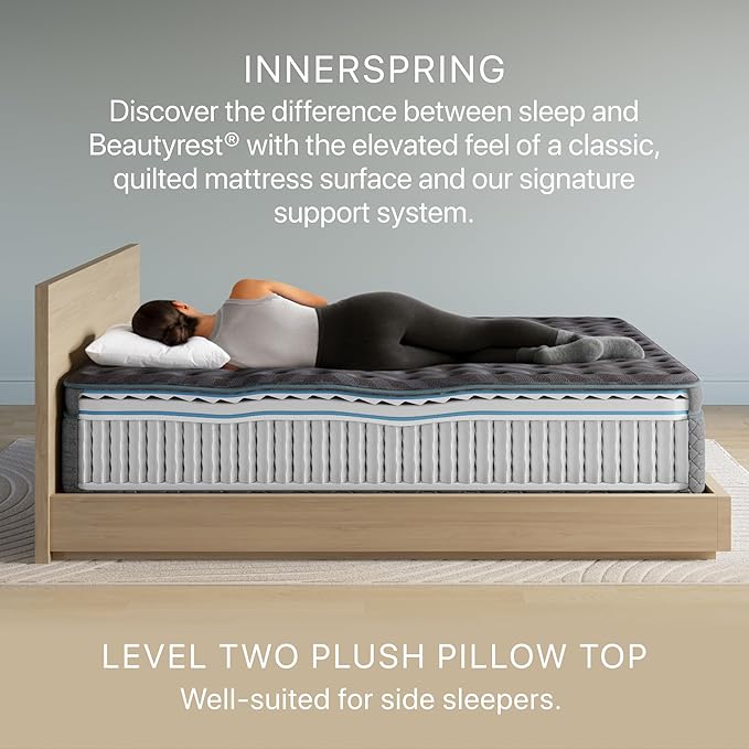 Beautyrest Days End Plush Pillow Top 14.75" Mattress - Full - Cooling Tech, Supportive Durable Pocketed Coils, Pressure Relief, Motion Separation; 100 Night Sleep Trial and 10 Year Warranty