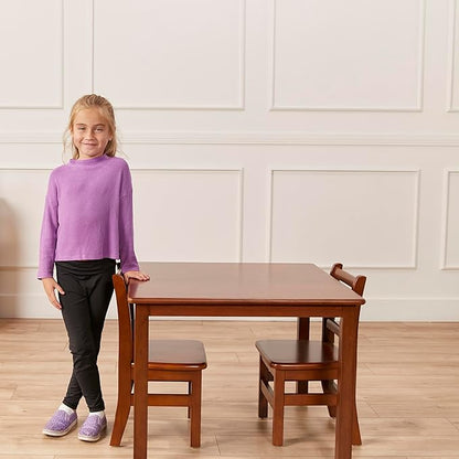 ECR4Kids 30in Square Hardwood Table with 22in Legs, Kids Furniture, Dark Walnut