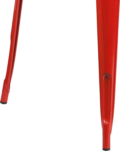 Flash Furniture Felix Commercial Grade 31.5" Square Red Metal Indoor-Outdoor Table