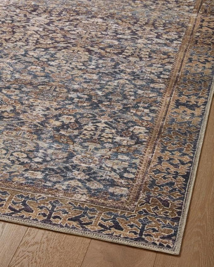 Loloi Amber Lewis Georgie Collection GER-05 Denim/Spice 5'-0" x 7'-6", .19" Pile Height, Area Rug