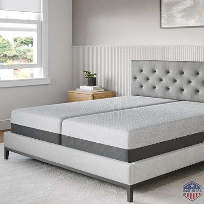 Celestial Sleep Gel Memory Foam Mattress in a Box, Made in The USA, CertiPUR-US® Certified Foam, Oeko-Tex, and Fiberglass-Free Certified Bed, 12 inch Soft - Split King