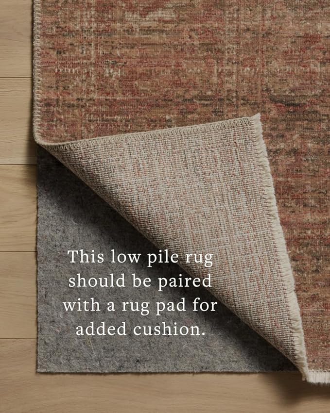 Loloi Amber Lewis Molly Collection MOL-09 Brick/Bark 5'-3" x 7'-9" Low Pile Area Rug