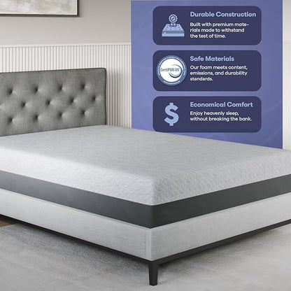 Celestial Sleep Gel Memory Foam Mattress in a Box, Made in The USA, CertiPUR-US® Certified Foam, Oeko-Tex, and Fiberglass-Free Certified Bed, 8 inch Firm - Full