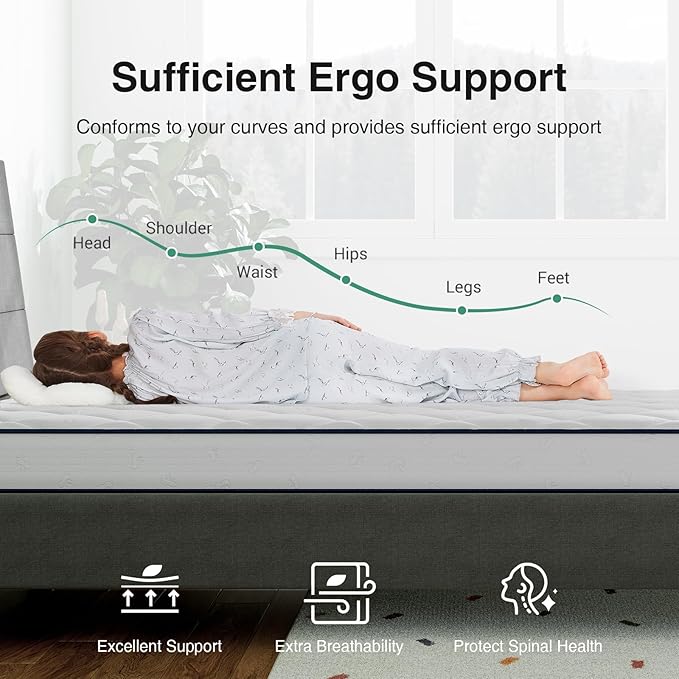 Novill 8 Inch Full Mattress, Foam and Spring Hybrid Full Mattress with Medium Support, CertiPUR-US Certified Foam & Steel Coils, Durable Design, Guest and Youth Bedroom, Eco-Friendly Packaging