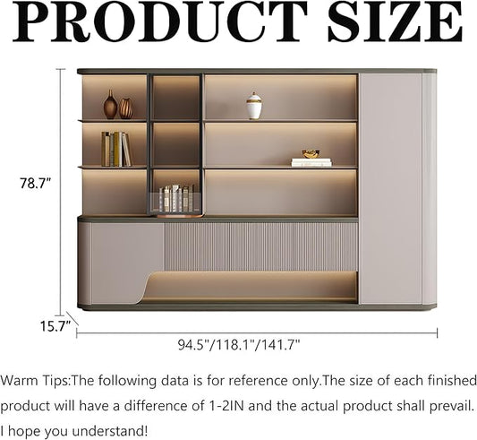 Modern L Shaped Desk, 86.6 inch Large Desk with Storage, Executive Desks for Home Office No Installation Required with Drawers and Lockable, Without Desk or Computer Chair (Filing Cabinet)