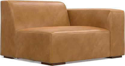 SIMPLIHOME Rex U-Shaped Sectional Modular Sofa in Full-Grain Genuine Leather, Sienna, 144-inches Wide, Handcrafted Modern-Style Large Leather Couch for Living Room