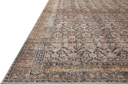 Loloi Amber Lewis Billie Collection, Ink & Salmon 10'-0" x 14'-0" Area Rug – Antique & Distressed Accent Rugs for Living Room, Bedroom, Entryway & Hallway, No Shed High Traffic Area Home Decor Rug