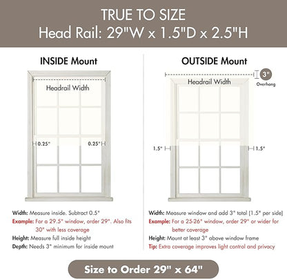 Madison Park Galen Cordless Roman Shade, 29"W x 64"H, Sheen Ivory – Room Darkening, Thermal Insulated, Energy Efficient Window Blind with Subtle Sheen Basketweave Fabric for Privacy