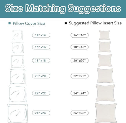 Oubonun 24x24 Pillow Inserts Set of 2 - Square Decorative Throw Pillows for Couch Bed Sofa Living Room Down Alternative Polyester Filling 24 Inch Insert(Beige)