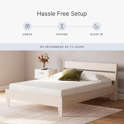 Signature Design by Ashley Queen Size 8 Inch Medium Firm Charcoal Gel & Green Tea Infused Memory Foam Mattress for Pressure Relief, Fiberglass Free, Mattress In A Box