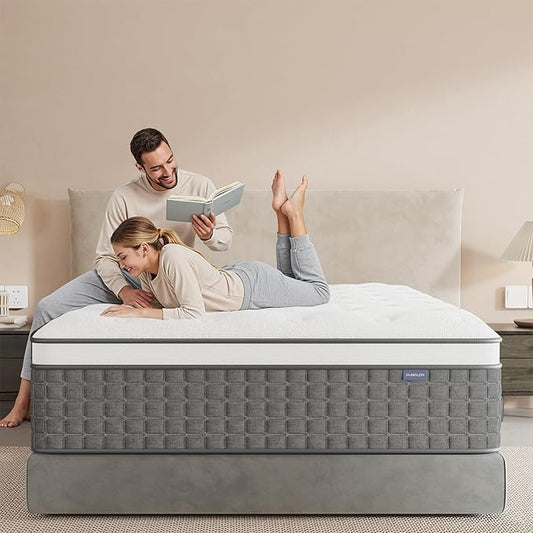 Mattress Twin Size, Medium Firm Mattress with Extra Lumbar & Shoulder Support, 12 Inch Hybrid Mattresses with Gel Memory Foam Pain Relief - Fiberglass Free - No Odor - 365 Night Trial