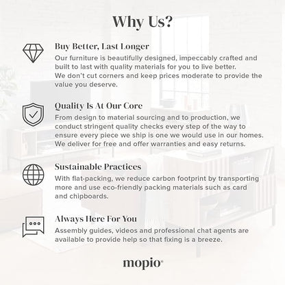 mopio Brooklyn Storage Cabinet, Modern Farmhouse Entryway Accent Case, Buffet Sideboard, Console Table, Credenza, Wood Modular Organizer with Doors & Shelf, Fluted Panel Cupboard (Black, Single)
