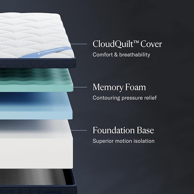 DreamCloud Premier 13" Queen Mattress - Memory Foam (New Version) - 365 Night Trial - Fiberglass Free - Forever Warranty - Mattress in a Box - CertiPUR-US® Certified