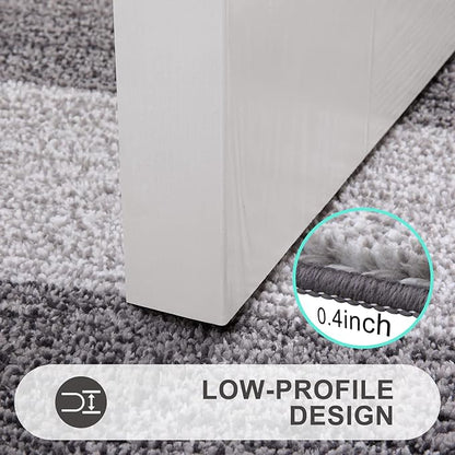 Kitinjoy Indoor Outdoor Door Mat, 40x32 Non-Slip Absorbent Dirt Trapper, Low-Profile Washable Inside Entrance Front Floor Mat, Sturdy Soft Entry Doormats for Entryway, Grey