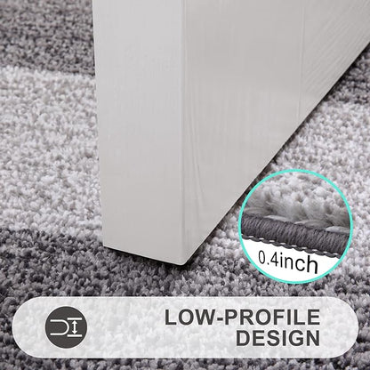 Kitinjoy Indoor Outdoor Door Mat, 32x20 Non-Slip Absorbent Dirt Trapper, Low-Profile Washable Inside Entrance Front Floor Mat, Sturdy Soft Entry Doormats for Entryway, Grey