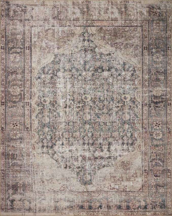 Loloi Amber Lewis Georgie Collection GER-08 Lagoon/Beige 2'-3" x 3'-9", .19" Pile Height, Accent Rug