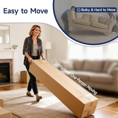 2025 New 108" Cloud Couch Sectional, Modular Sectional Sofa with L-Shaped Chaise, Deep Seat Sectional Modular Couch for Living Room, No Assembly Required (Beige, Chaise Ottoman)