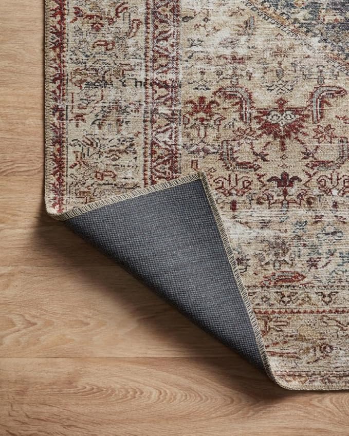Loloi Amber Lewis Georgie Collection GER-04 Teal/Antique 3'-9" x 5'-6", .19" Pile Height, Accent Rug