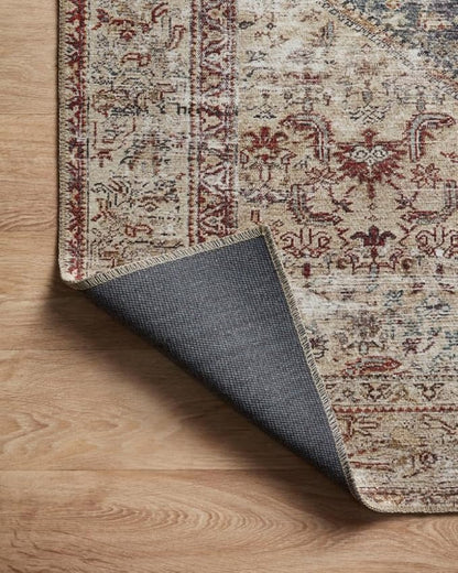 Loloi Amber Lewis Georgie Collection GER-04 Teal/Antique 7'-6" x 9'-6", .19" Pile Height, Area Rug