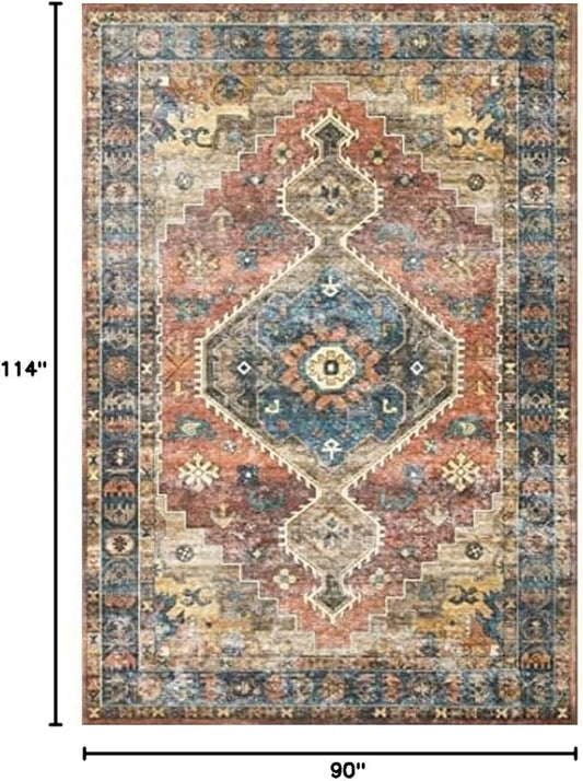 Loloi Skye Collection SKY-11 Rust/Blue 7'-6" x 9'-6" Area Rug