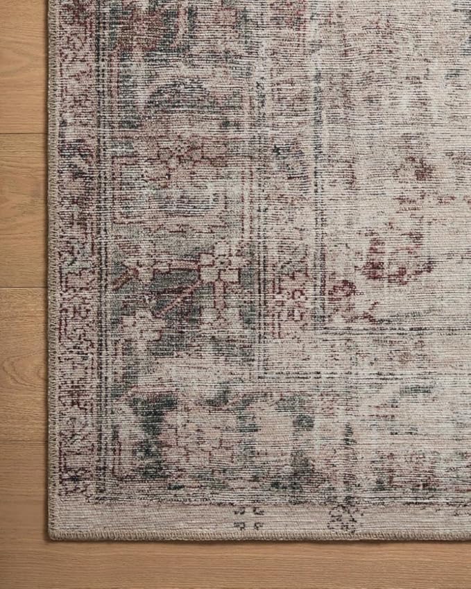 Loloi Amber Lewis Georgie Collection GER-08 Lagoon/Beige 7'-6" x 9'-6", .19" Pile Height, Area Rug