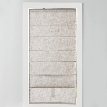 Madison Park Kyler Cordless Roman Shades - Single Panel, Lightweight Linen Blend Fabric, Natural Design, Easy Installation, Light Filtering Window Blind, Bedroom, Living Room Decor 35"W x 64"H Natural
