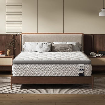 Full Mattress 14 Inch, 5-Zone Deep Sleep Firm Mattress with Extra Lumbar & Shoulder Support, Hotel Collection Hybrid Double Mattresses Pain Relief - Fiberglass Free - No Odor-365 Night Trial