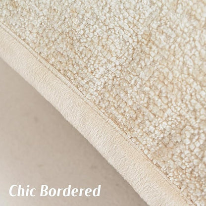 FUTEI Beige Chenille Throw Pillow Covers 22x22 Inch Set of 2,Soft Cozy Bound Edge Design Cushion Case,Home Decor for Couch Bed Living Room