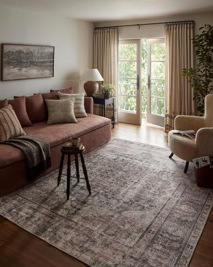 Loloi Amber Lewis Georgie Collection GER-08 Lagoon/Beige 7'-6" x 9'-6", .19" Pile Height, Area Rug