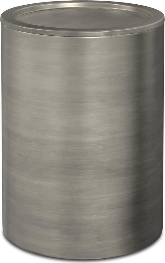 SIMPLIHOME Corbin Industrial 16 Inch Wide Metal Side Table in Antique Silver, Fully Assembled, For the Living Room and Bedroom