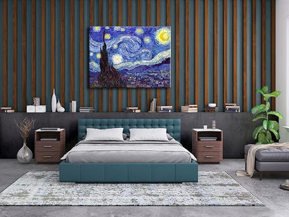 Wieco Art Large Starry Night by Van Gogh Classical Famous Artwork Modern Canvas Prints Blue Abstract Landscape Pictures Prints on Canvas Wall Art for Living Room Bedroom Home Decorations