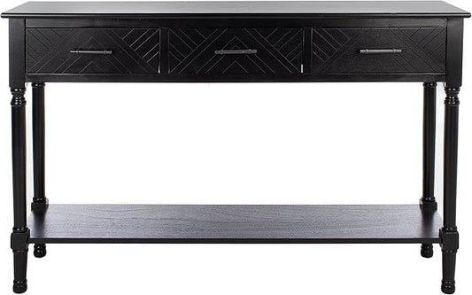 SAFAVIEH Home Collection Peyton Black 3-Drawer Lower Shelf Console Table CNS5705B