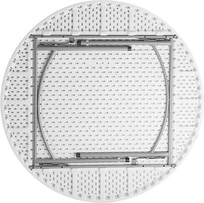 3 Pack! 60" Round Granite White Plastic Folding Banquet Table - Heavy Duty Party Table for Wedding and More