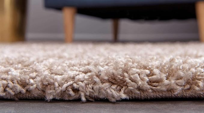 Unique Loom Solid Shag Collection Area Rug (3' 3" x 5' 3" Rectangle, Taupe)