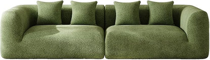 120'' Oversized Sectional Couches for Living Room Boneless Modular Sectional Sofa Plush Chenille Cloud Modular Couch Modern Sectionals with Deep Seat, No Assembly Required, 4 Seater, Green