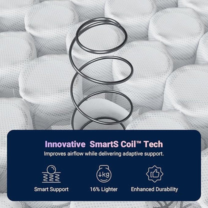 Avenco 12 Inch Twin Mattress, Hybrid Mattress with Smarts Coil™ Pocket Springs for Targeted Support and NanoGel™ Memory Foam for Cool Night Sleep, Motion Isolation for Couples, CertiPUR-US Certified