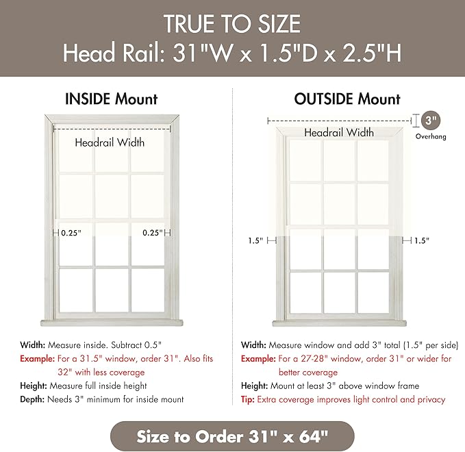 Madison Park Galen Cordless Roman Shade, 31"W x 64"H, Sheen Ivory – Room Darkening, Thermal Insulated, Energy Efficient Window Blind with Subtle Sheen Basketweave Fabric for Privacy