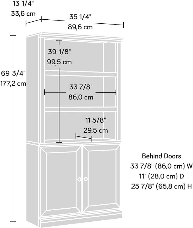Sauder Select Book Shelf, Bookshelf with Storage, Library Bookcase with Doors and Adjustable Shelves, in Vintage Oak
