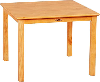 ECR4Kids 30in Square Hardwood Table with 22in Legs, Kids Furniture, Honey