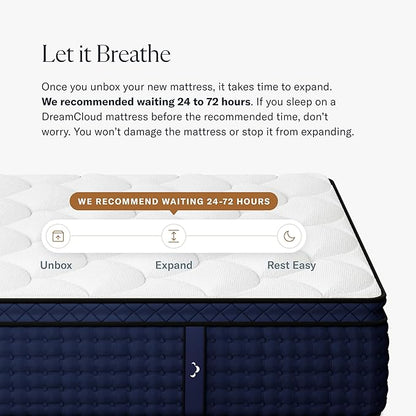 DreamCloud Premier Rest 14" Queen Mattress - Luxury Hybrid Memory Foam - 365 Night Trial - Premium Pressure-Relieving Layers - Forever Warranty - Mattress in a Box - CertiPUR-US Certified